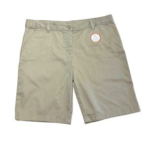 Wonder Nation Kids Girls School Uniform Khaki Casual Bermuda Shorts Size 16 Plus
